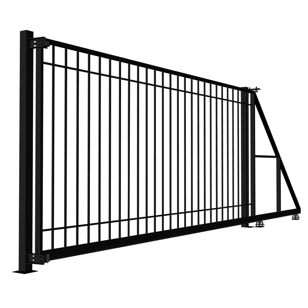 original-10022.jpg Ворота откатные каркас с комплектом под автоматику Стандарт 4х2 м черные универсальные — изображение 1