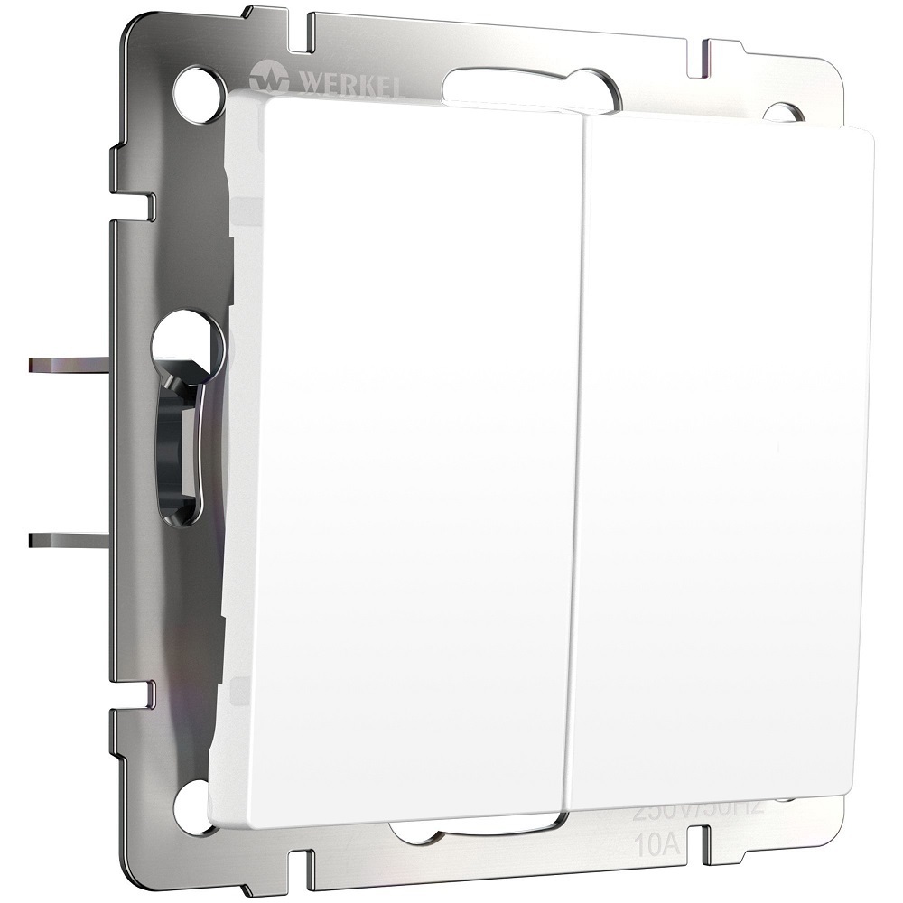 original-1035.jpg Выключатель Werkel двухклавишный встраиваемый белый матовый с самовозвратом (a062576) — изображение 1