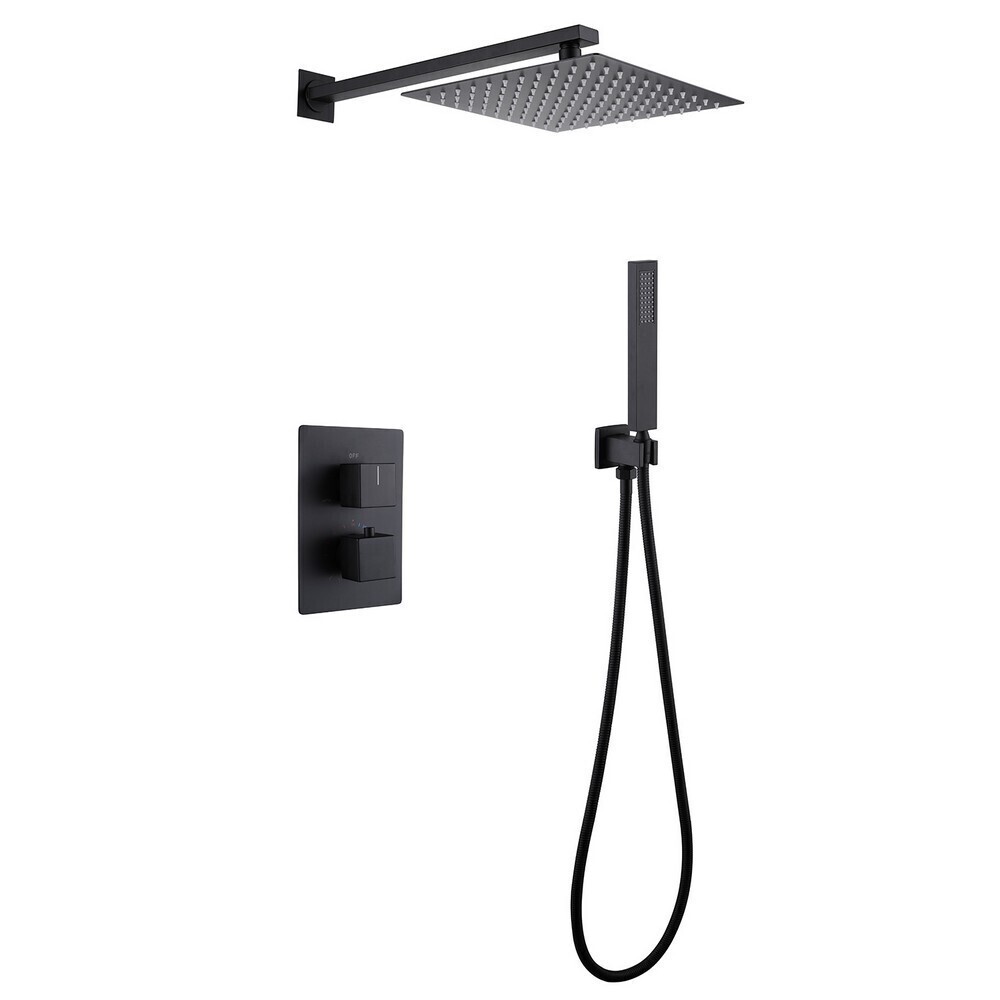 original-10387.jpg Душевая система Abber Daheim встраиваемая с верхним душем с лейкой со смесителем черная матовая (AF8251B) — изображение 1