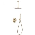 Душевая система Abber Wasser Kreis встраиваемая с верхним душем с лейкой со смесителем золото матовое (AF8121G)