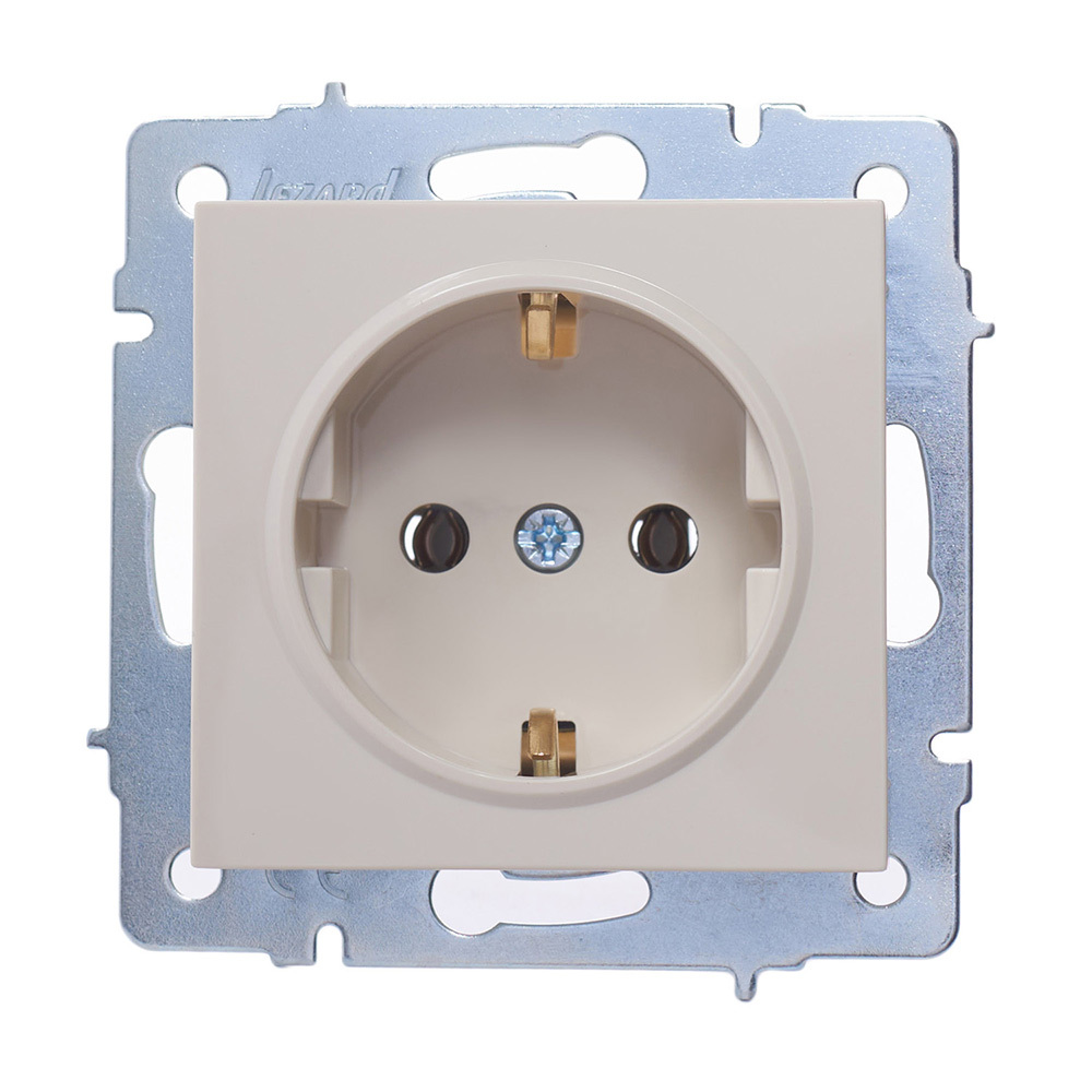 original-10502.jpg Розетка Lezard Vesna встраиваемая крем (742-0388-122B) — изображение 1