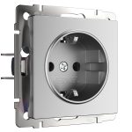 Розетка Werkel встраиваемая серебряная матовая (a063612)