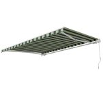Выдвижной навес маркиза 4х3 м Sunset Boutique Giardini зеленый/белый