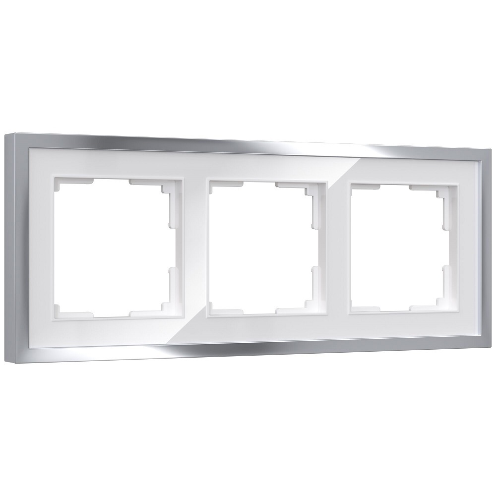 original-10758.jpg Рамка Werkel Baguette трехместная белая/серебро (a060232) — изображение 1