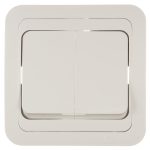 Выключатель Makel Mimoza двухклавишный встраиваемый белый (12003)