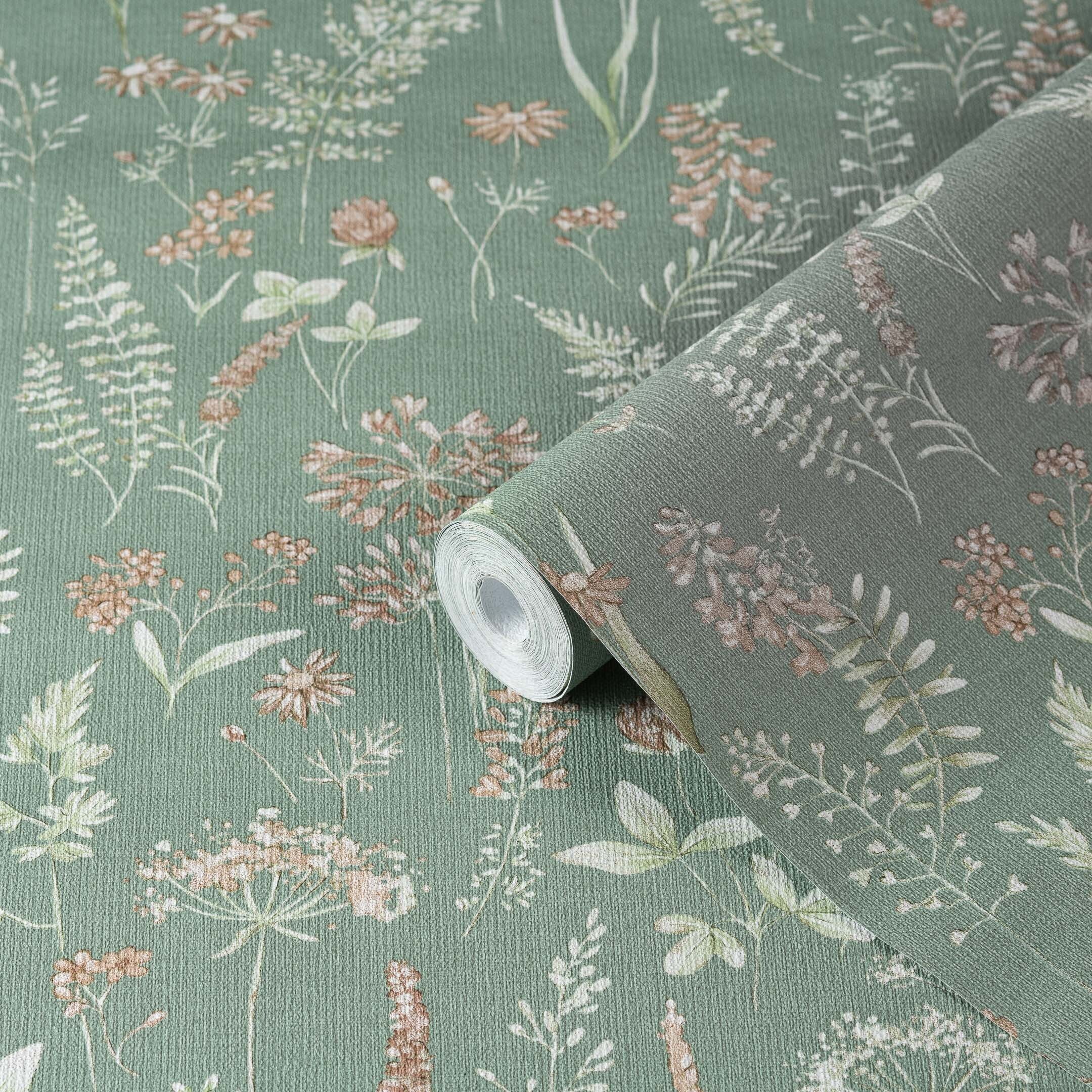 original-10886.jpg Обои бумажные Саратовские обои Гербарий Д953-04 (0,53х10,05 м) — изображение 1