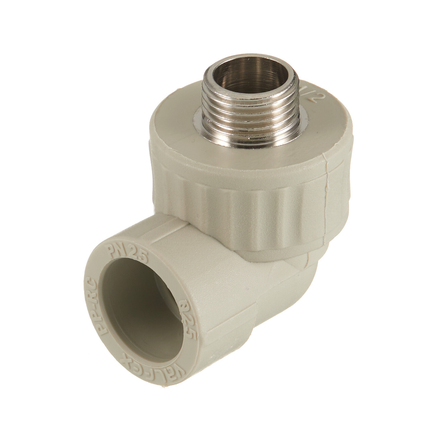 original-10952.jpg Угол полипропиленовый Valfex комбинированный 25 мм х 1/2 НР(ш) серый (10126125Г) — изображение 1