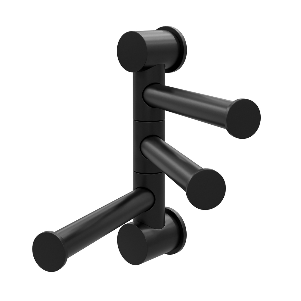 original-10956.jpg Полотенцедержатель WasserKraft Elbe K-7200 120 мм тройной поворотный на шуруп металл черный (K-1053B) — изображение 1