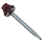 Саморезы кровельные с буром 50х4,8 мм металл-дерево красное вино RAL 3005 Daxmer (250 шт.)