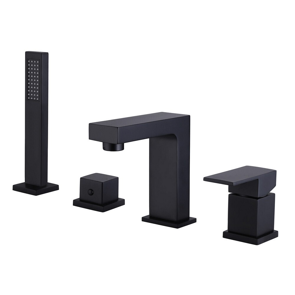 original-11019.jpg Смеситель на борт ванны Abber Daheim черный однорычажный с лейкой (AF8213B) — изображение 1