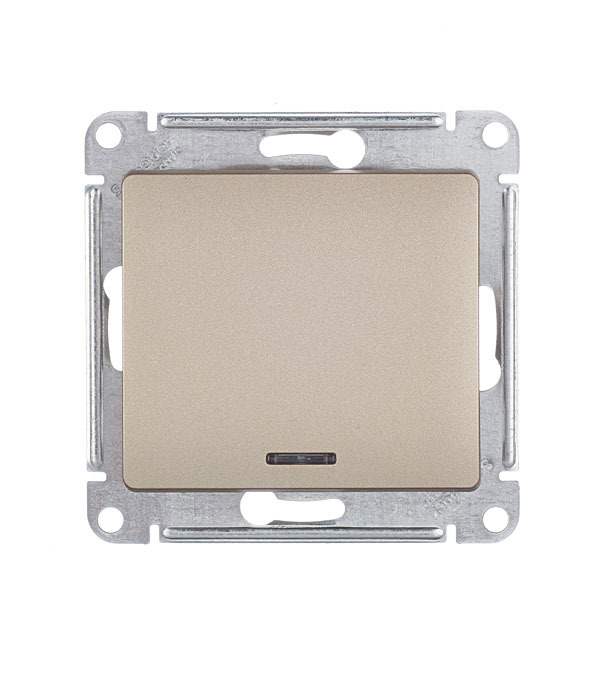 original-11060.jpg Выключатель Systeme Electric Glossa одноклавишный встраиваемый титан с подсветкой (GSL000413) — изображение 1