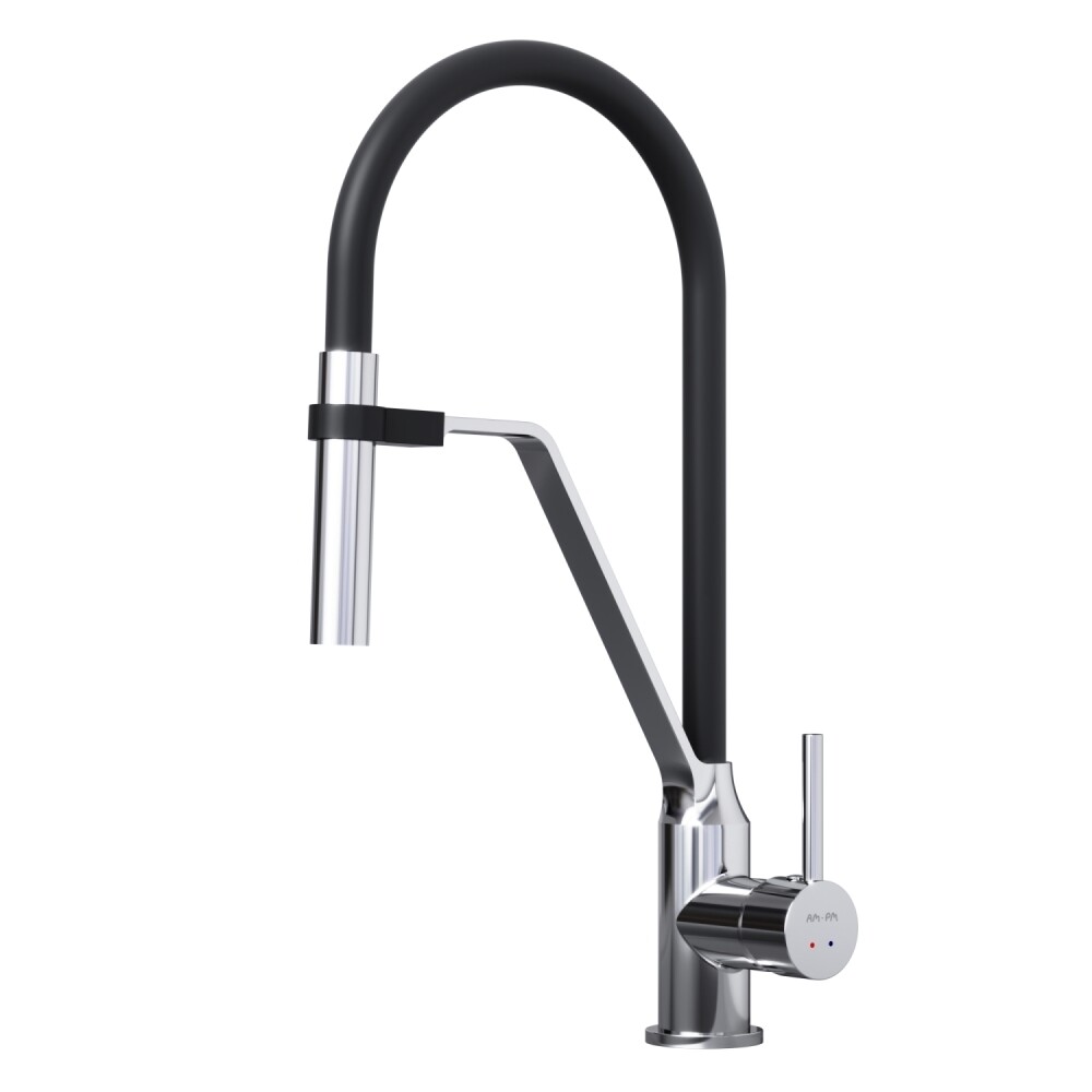 original-11276.jpg Смеситель для кухни AM.PM Like хром/черный с гибким изливом однорычажный (F8013000) — изображение 1