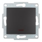 Выключатель Lezard Karina одноклавишный встраиваемый черный бархат с подсветкой (707-4288-111)