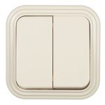 Выключатель Svet двухклавишный накладной бежевый (0603-00121)