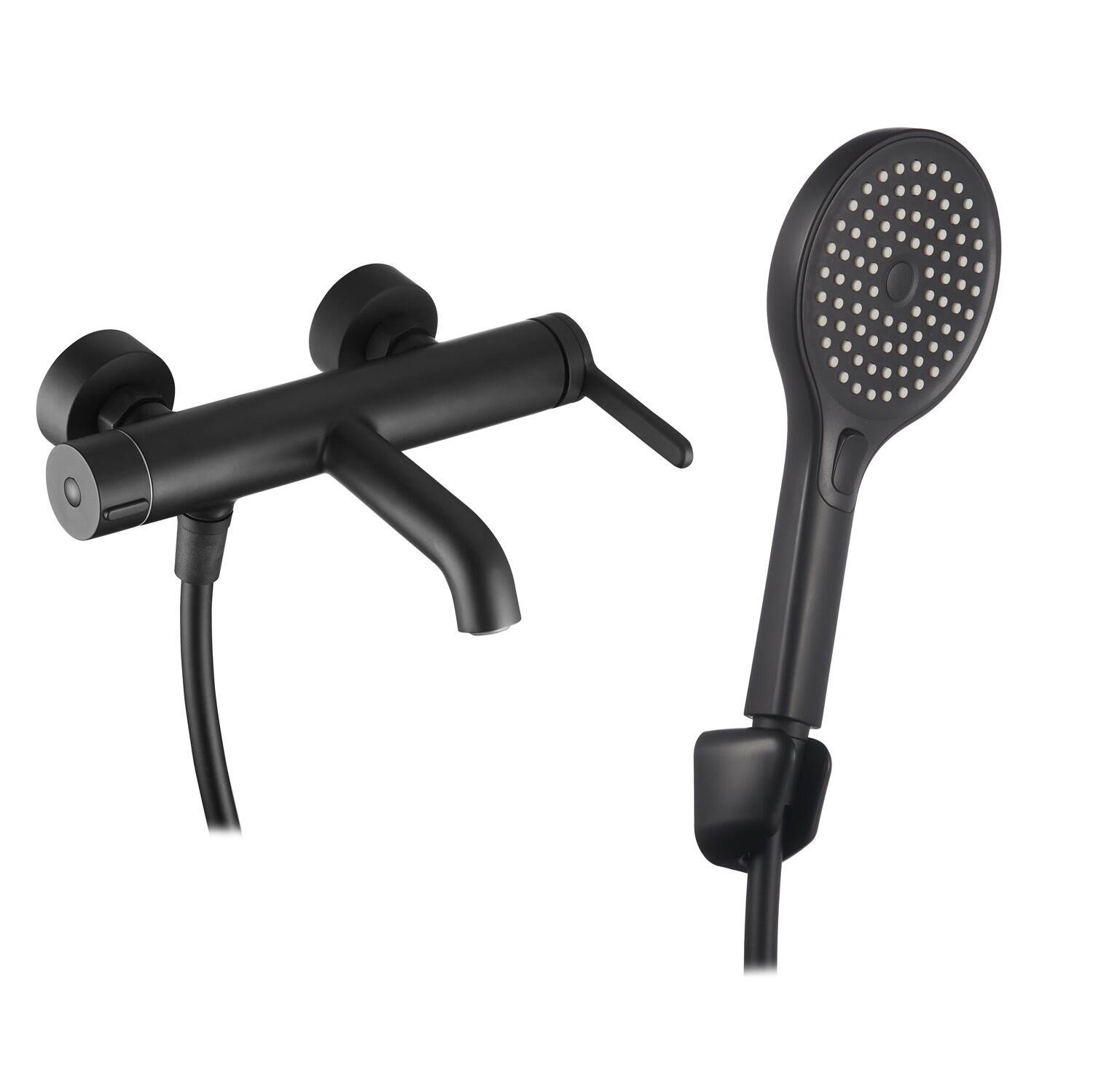 original-11669.jpg Смеситель для ванны Corsa Deco VX черный матовый однорычажный с коротким изливом с лейкой (FBTVX1B) — изображение 1