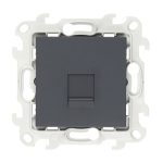 Розетка компьютерная Simon 24 Harmonie встраиваемая графит 2хRJ45 (2410598-038)