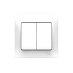 Выключатель Systeme Electric Glossa двухклавишный встраиваемый белый (GSL000152)