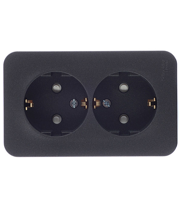 original-11749.jpg Розетка Systeme Electric Blanca накладная антрацит со шторками (BLNRA011216) — изображение 1