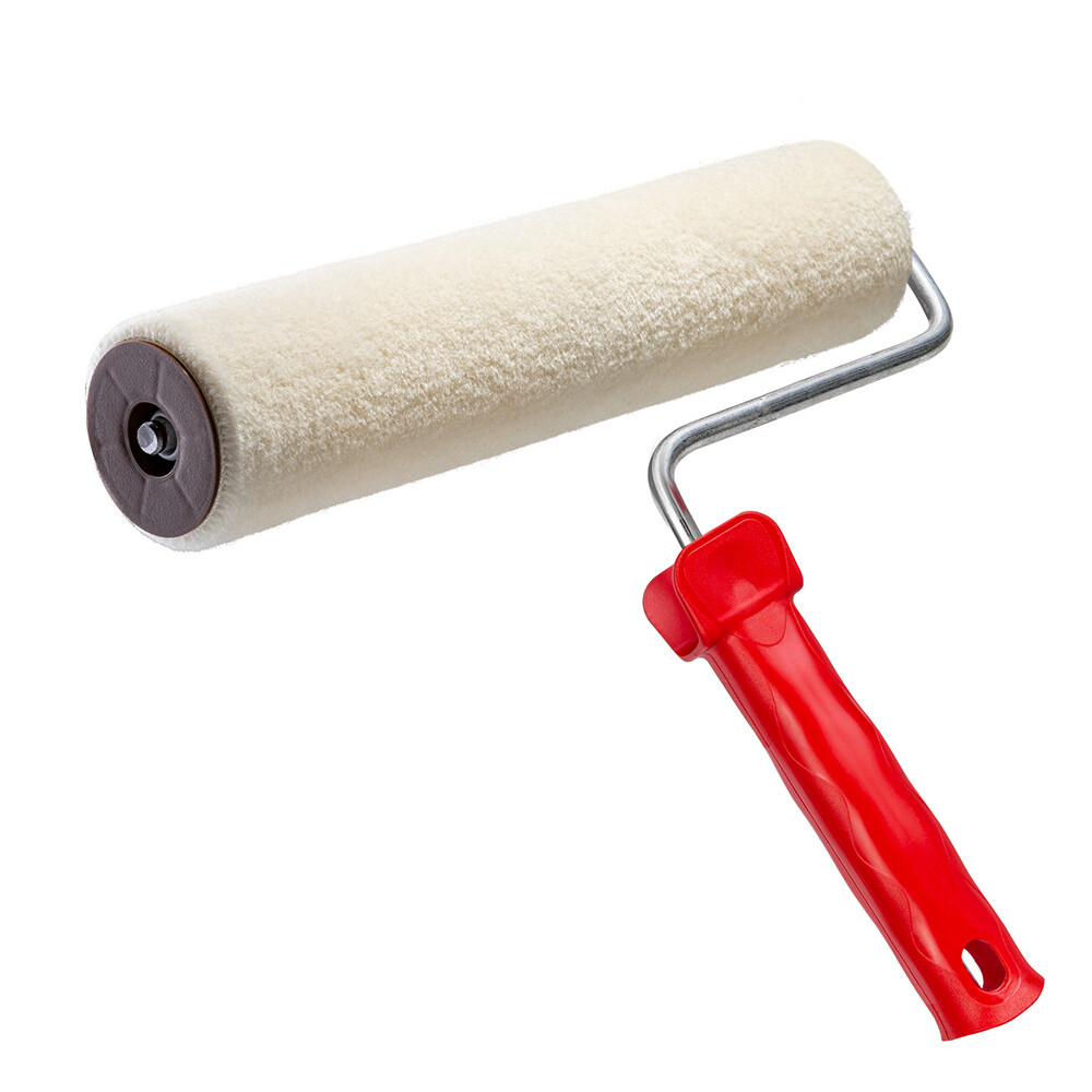 original-11841.jpg Валик натуральный мех 250 мм d45 мм ворс 4 мм для водной и алкидной основы с ручкой Beorol Wood — изображение 1