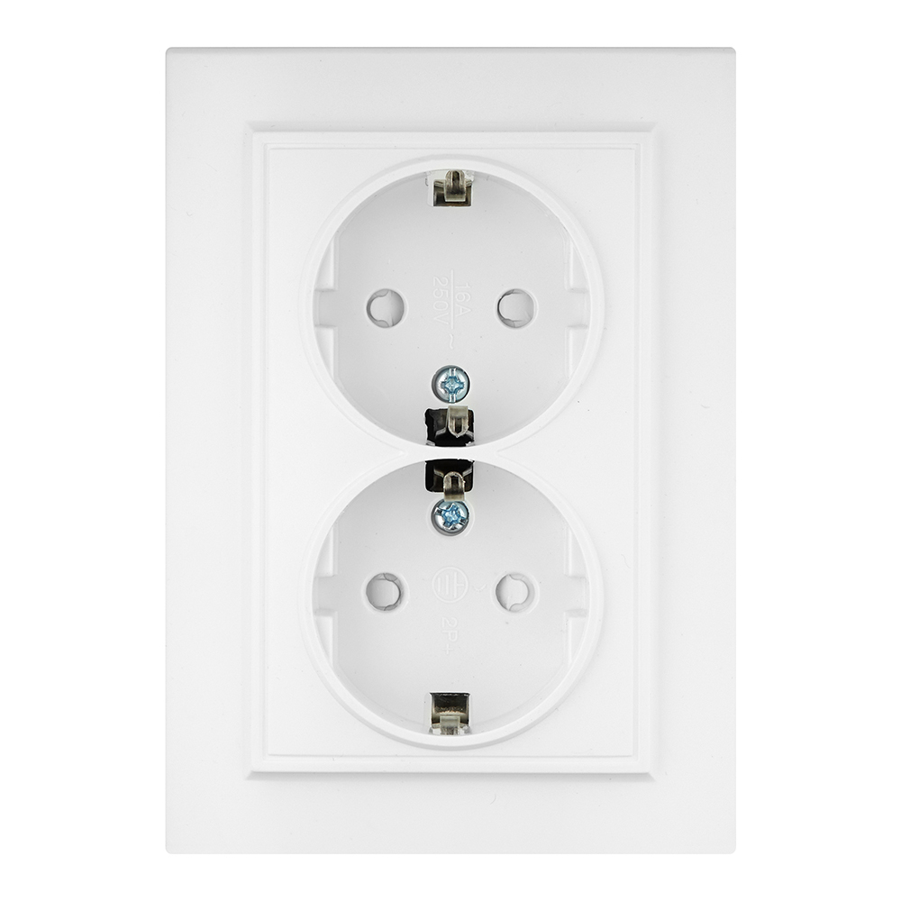 original-12091.jpg Розетка EKF Минск встраиваемая белая со шторками (ERR16-128-100) — изображение 1