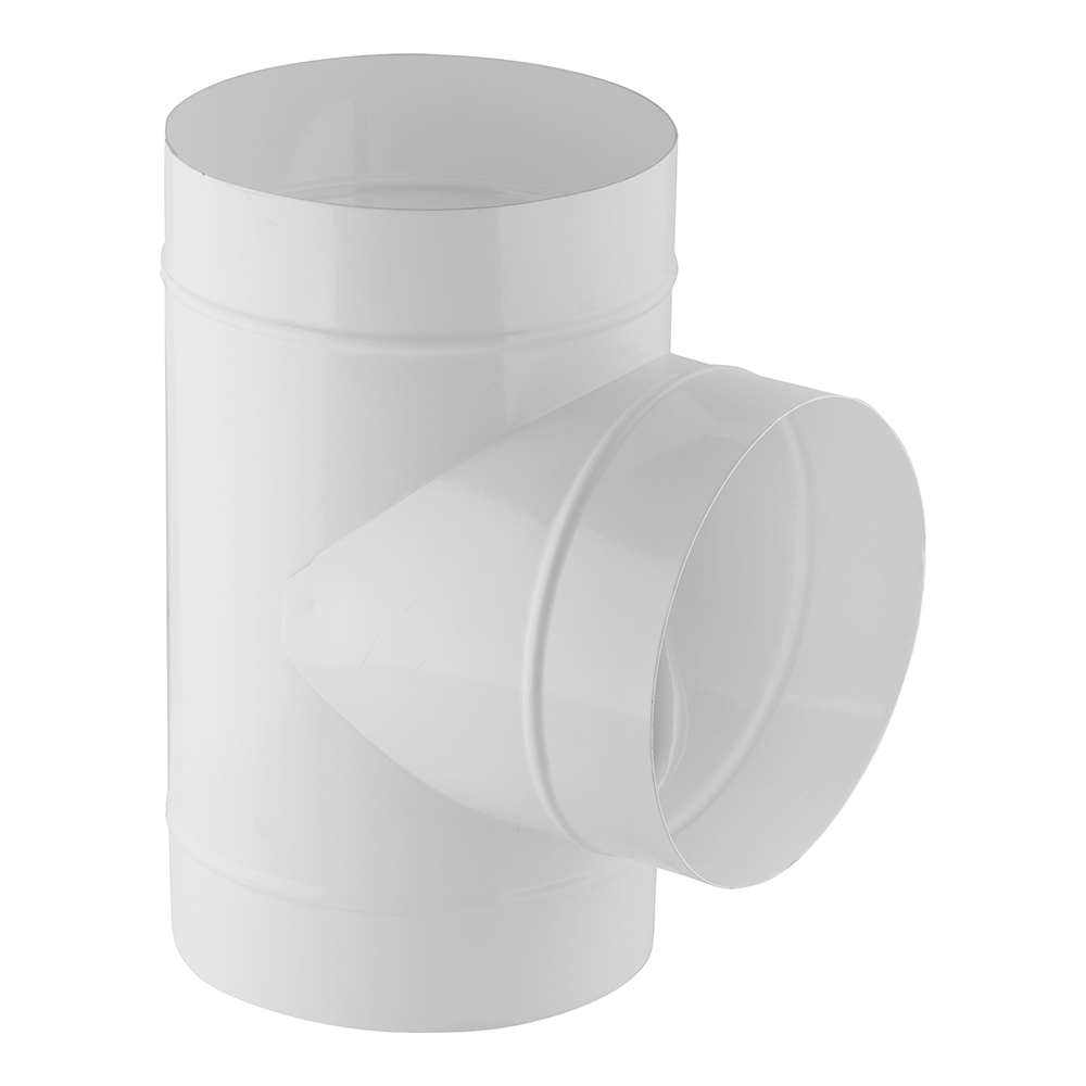 original-12119.jpg Тройник для круглых воздуховодов d125 мм 90° стальной Era белый — изображение 1