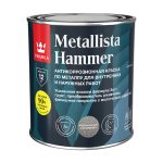Краска по ржавчине Tikkurila/Tikkivala Metallista Hammer серебристая база HС молотковая глянцевая 0,8 л