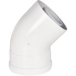 Отвод коаксиальный Rommer d60/100 мм 45° комплект