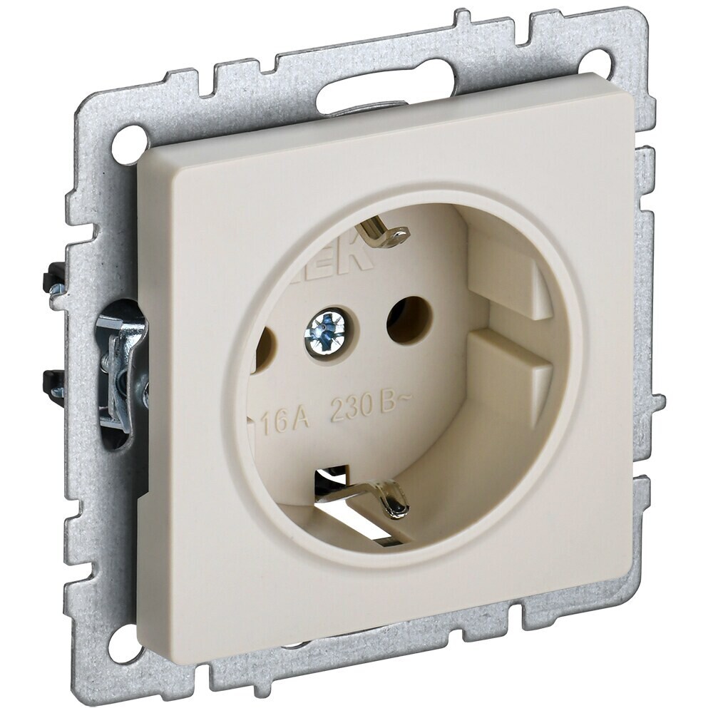 original-12312.jpg Розетка IEK Brite РС11-1-0-БрКр встраиваемая бежевая (BR-R11-16-K10) — изображение 1