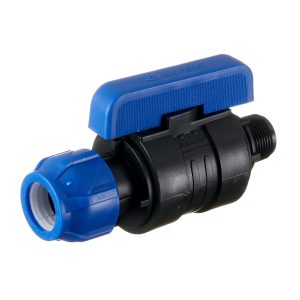 Кран шаровой ПНД Valfex компрессионный переходной 25х3/4 НР(ш)