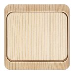 Выключатель Systeme Electric Этюд одноклавишный накладной сосна (BA10-001D)