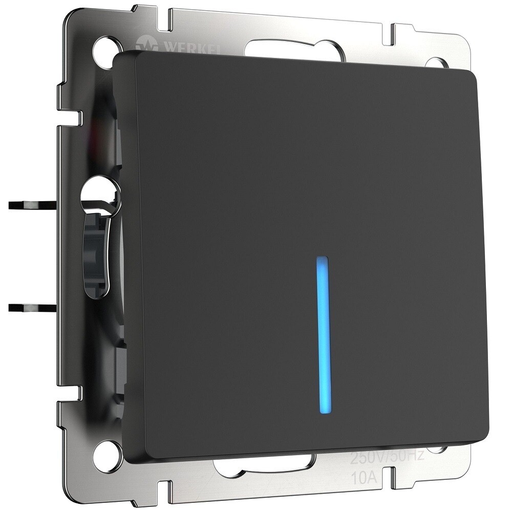 original-12465.jpg Выключатель Werkel одноклавишный встраиваемый черный матовый (a051599) — изображение 1