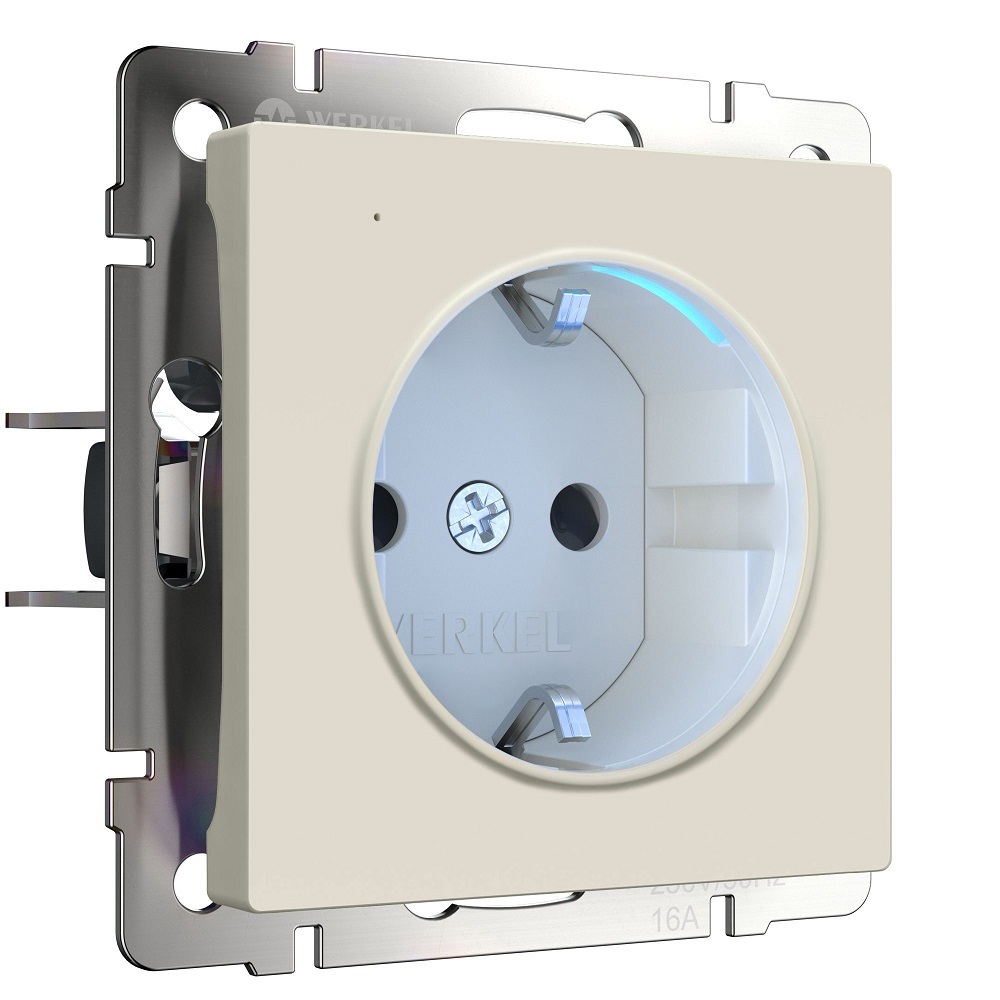 original-12497.jpg Розетка Werkel встраиваемая айвори матовая с подсветкой (a062424) — изображение 1