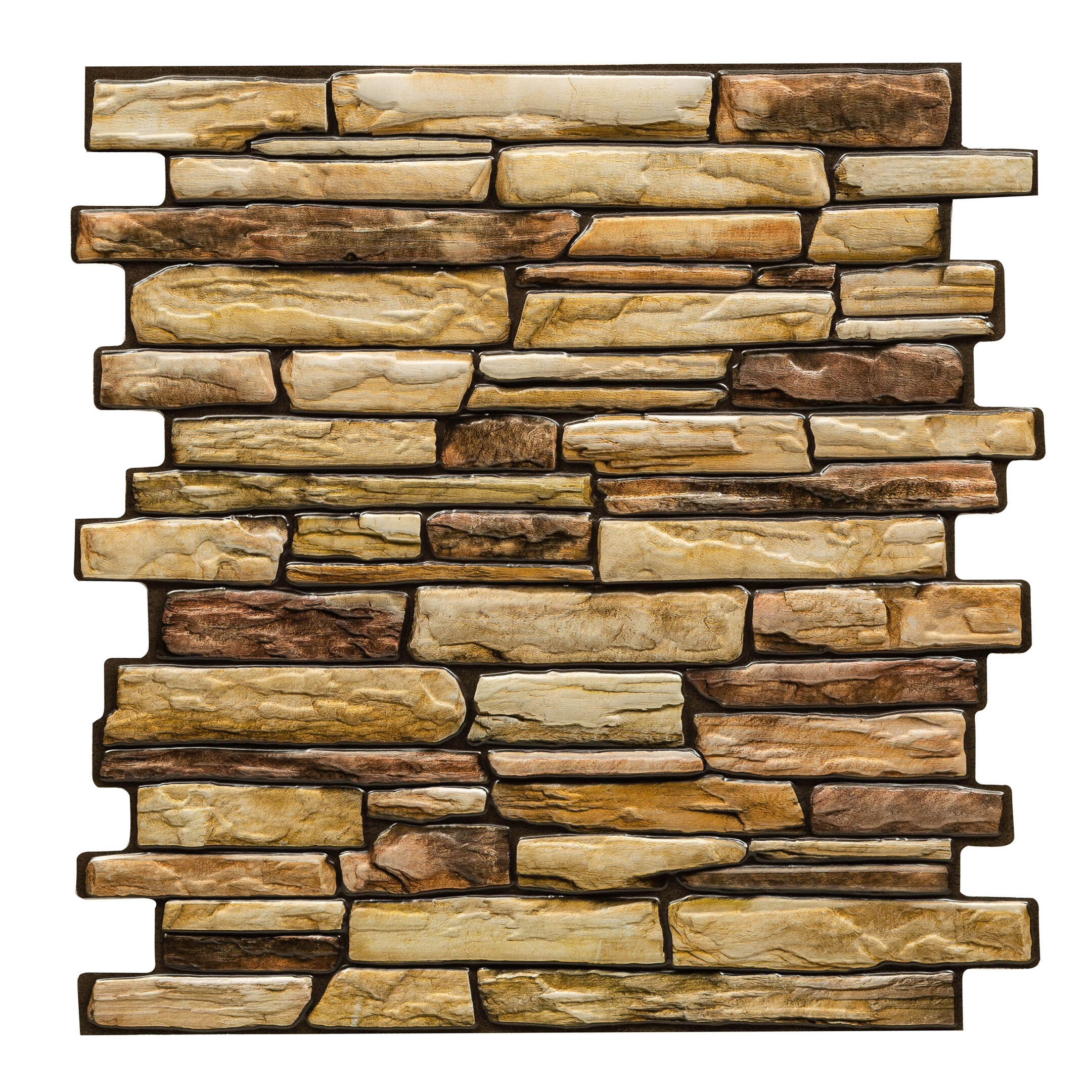 original-1270.jpg Панель самоклеящаяся ПВХ 475х475х3 мм Grace коричневый камень 0,23 кв.м — изображение 1