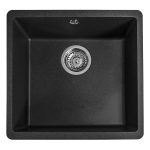 Мойка для кухни Florentina Вега 44х42х22 см встраиваемая с сифоном кварц антрацит