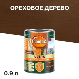 Антисептик Pinotex Ultra декоративный для дерева ореховое дерево 0,9 л