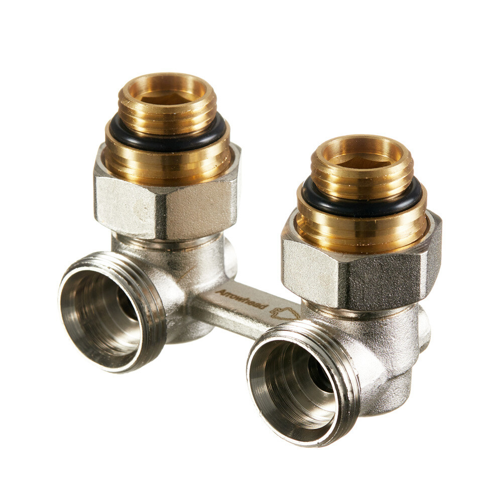 original-12751.jpg Узел нижнего подключения угловой Arrowhead 1/2 НР(ш) х 3/4 НР(ш) ЕК для радиатора (216132) — изображение 1