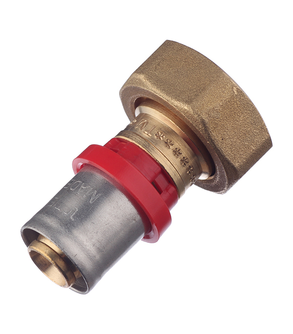 original-12822.jpg Соединитель прямой Tiemme с накидной гайкой под евроконус 16(пресс) х 3/4 ВР(г) — изображение 1