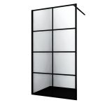 Душевая перегородка Walk in WasserKraft Glan черная 100х200 см стекло прозрачное 8 мм (66W44)