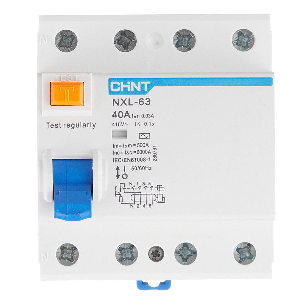 original-12876.jpg УЗО Chint NXL-63 40А 3P+N тип AC 30 мА 6 кА компактное (280791) — изображение 1