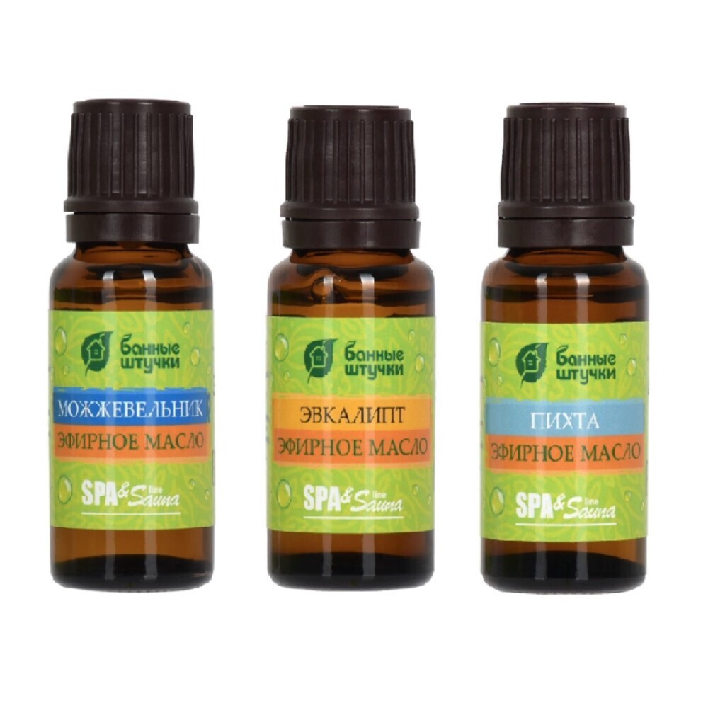 original-12883.jpg Набор эфирных масел для бани и сауны Банные штучки 45 мл пихта/ можжевельник/ эвкалипт (30002) — изображение 1