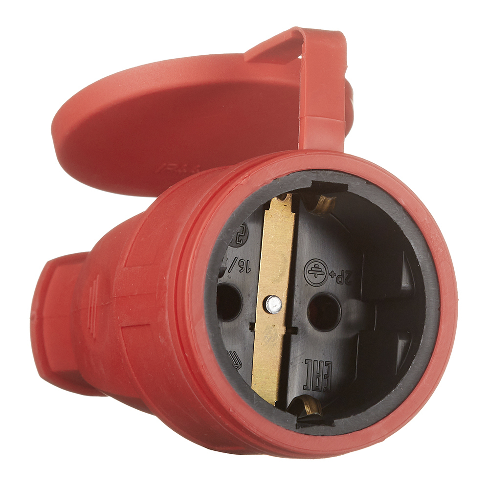 original-12938.jpg Розетка штепсельная Svet одинарная с заземлением IP44 красная — изображение 1