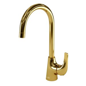 Смеситель для кухни WasserKraft Sauer золото с высоким изливом однорычажный (7107)