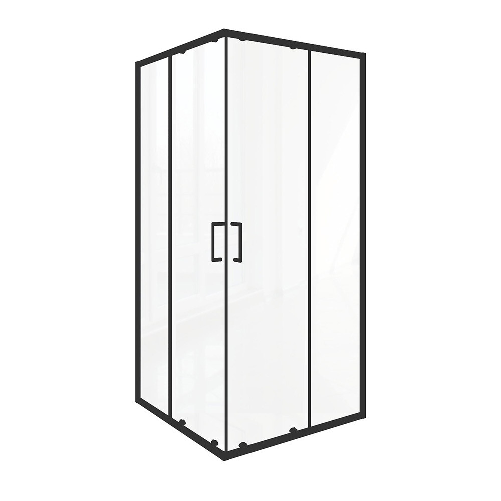 original-13226.jpg Душевой уголок Good Door Lite CR-100-C черный 100х100х190 см квадрат стекло прозрачное 5 мм (ЛТ00023) — изображение 1