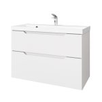 Комплект тумба с раковиной Raval Wector 90 см подвесная белая (Wct.01.90/P/W/MD)