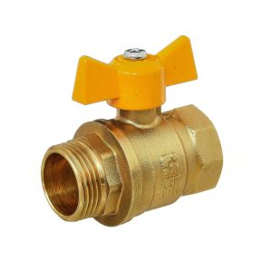 Кран шаровой газовый БАЗ 3/4 ВР(г) х 3/4 НР(ш) бабочка (БАЗ.А11.1.20.40)