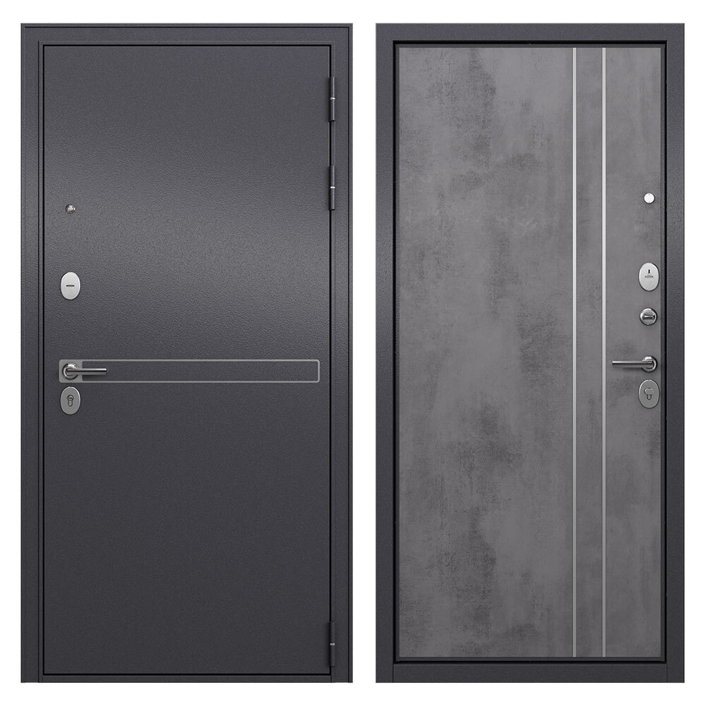 original-13307.jpg Дверь входная Mastino Раин правая букле графит - бетон 860х2050 мм — изображение 1