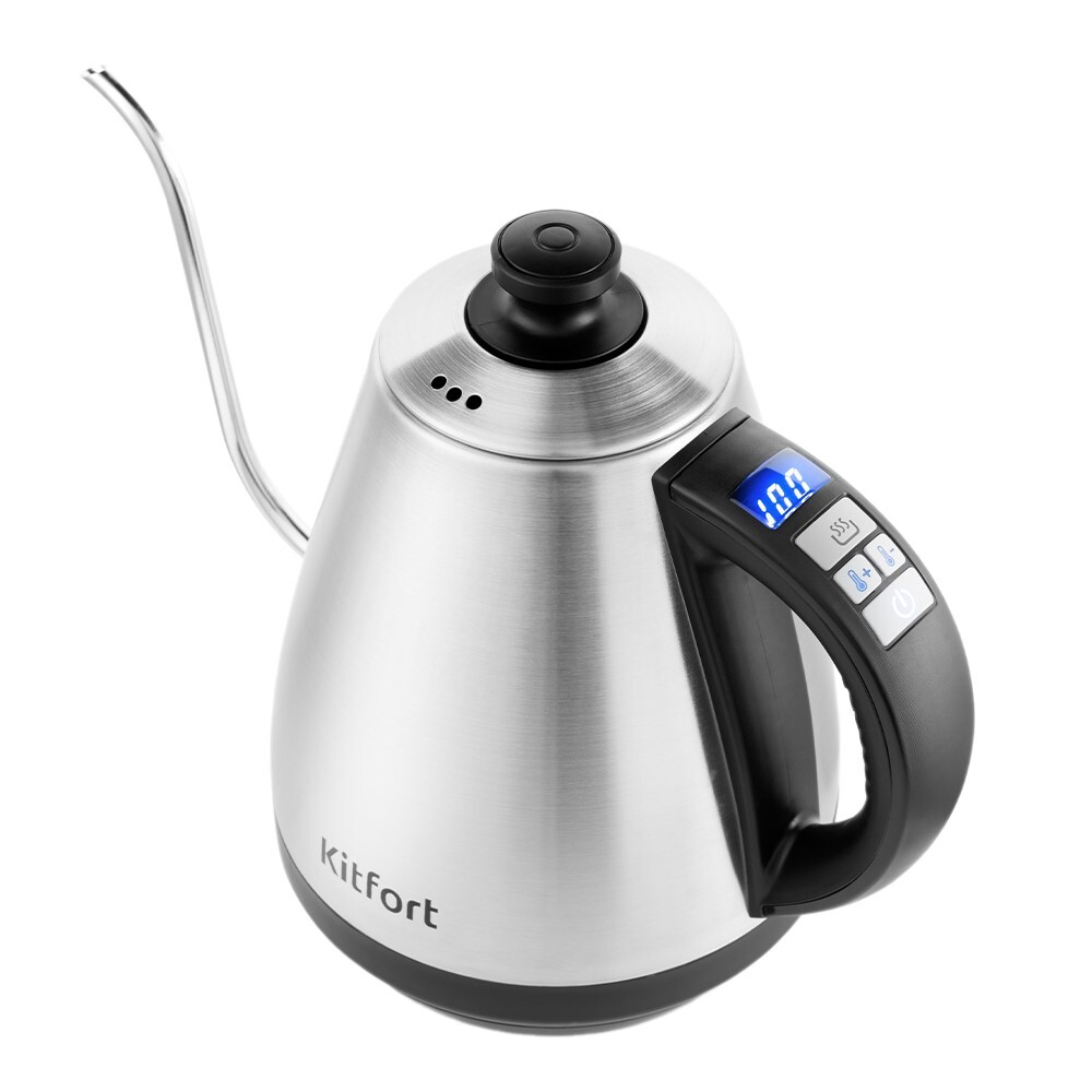 original-13371.jpg Электрический чайник Kitfort КТ-689 1 л для приготовления кофе хром — изображение 1