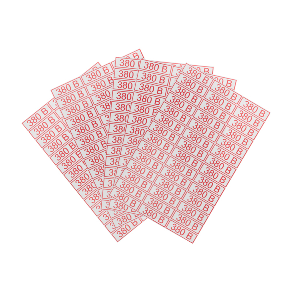 original-1343.jpg Наклейка Rexant знак электробезопасности 380 В самоклеящаяся 10х30 мм (42 шт. на листе, 5 листов) — изображение 1