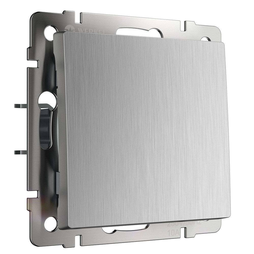 original-13566.jpg Выключатель Werkel одноклавишный встраиваемый серебряный рифленый проходной (a051348) — изображение 1