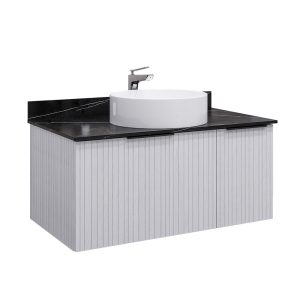 Тумба под раковину со столешницей Comforty Морон 90 см подвесная ясень беленый (00-00021044CF)